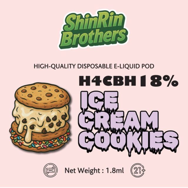 【ICE CREAM COOKIES】H4CBH18% DISPOSABLE E-LIQUID POD 1.8ml -ShinRin Brothers-